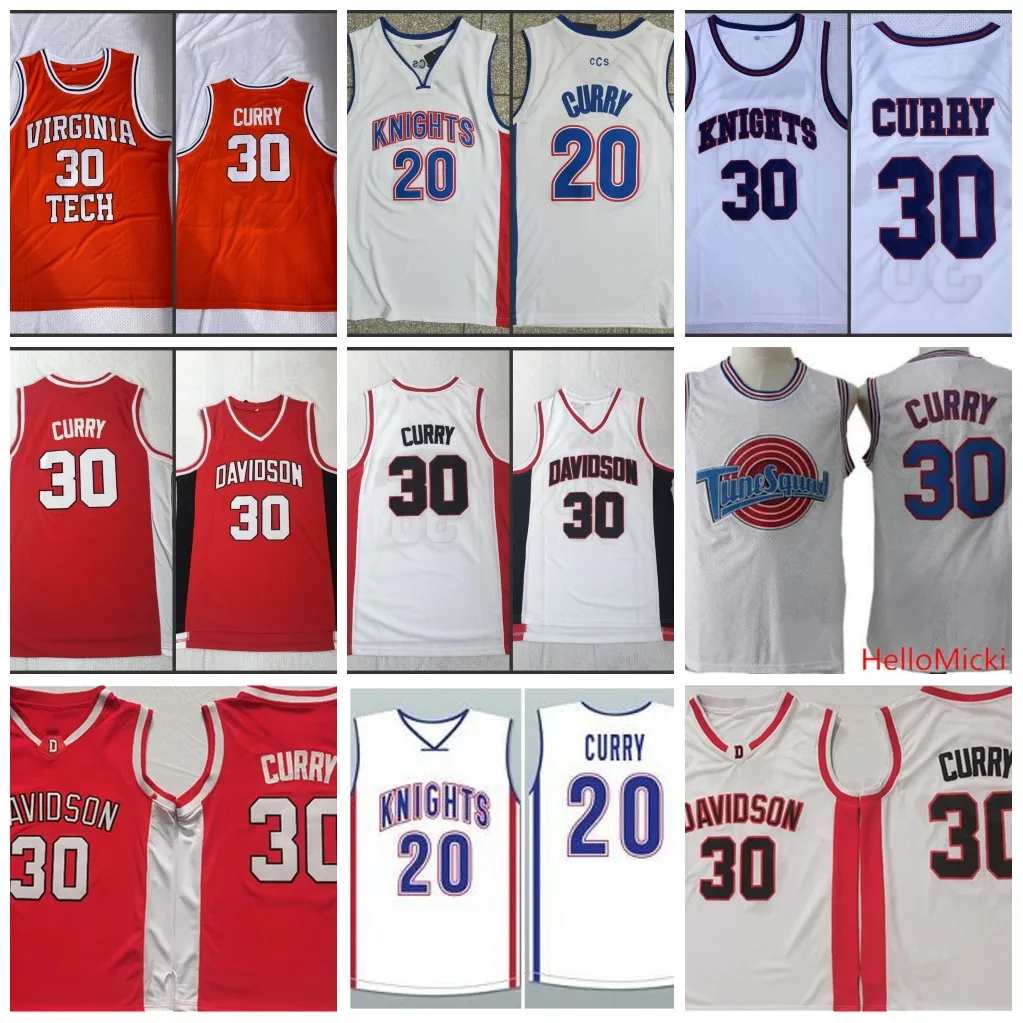 Stephen 30 Curry Jersey Dell Curry Forma Davidson Wildcats Film Uzay Jam Soul Swingman Virginia Tech Charlotte Christian Lisesi Şövalyeleri Basketbol Giysileri