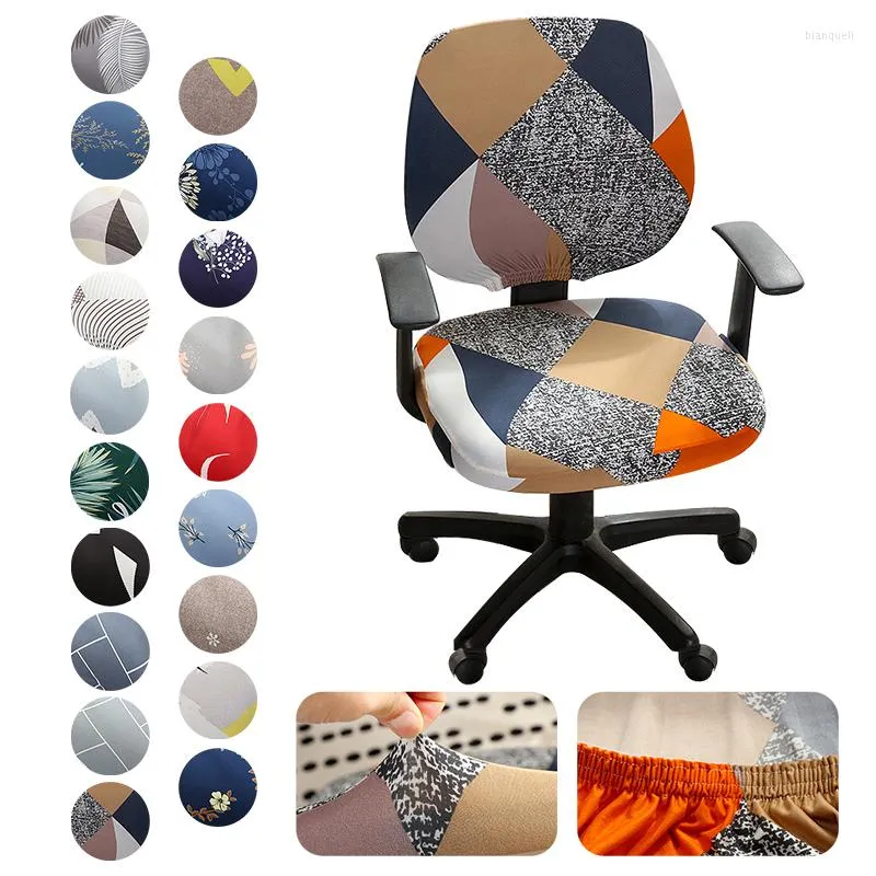 Stoelbedekkingen Swivel stoel deksel elastisch computer kantoor wasbare afneembare arm slipcover stretch roterende lifthair