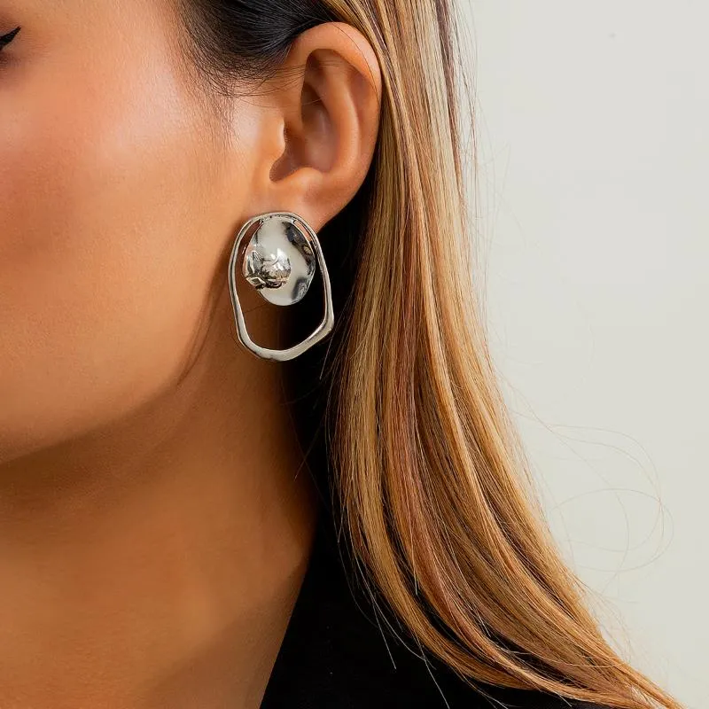 Étalon ingesight.z vintage géométrique des boucles d'oreilles en métal irrégulier piercing pour femmes bijoux brincos accessoriestudtud