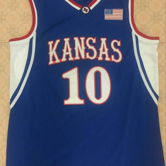 Xflsp Mens 10 KIRK HINRICH Kansas Jayhawks Vintage Throwback Basketball Jersey Uniforms Stitched Shirts