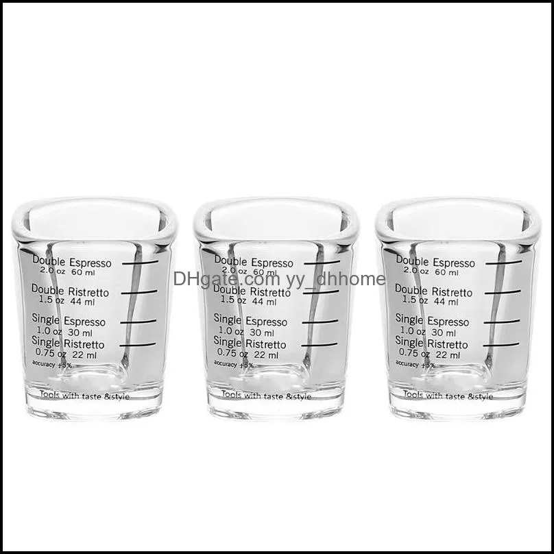 mugs 1 set 3 pcs 60ml espresso cups with scale measuring baking (black)