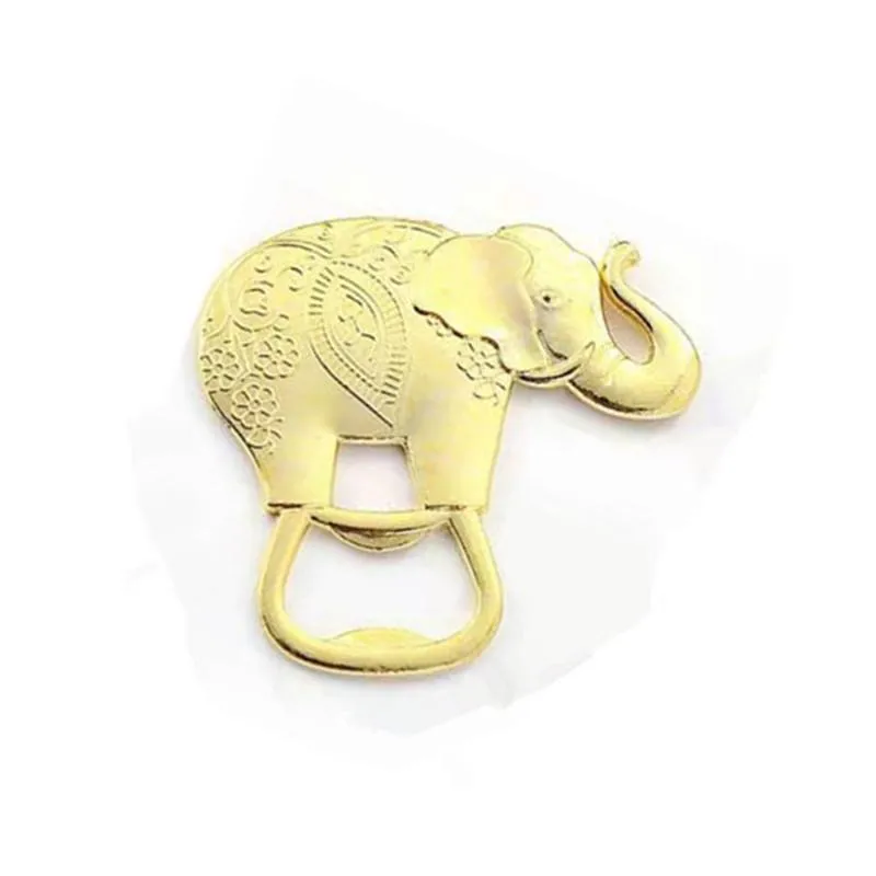 Lucky Golden Elephant Bottle Opener Gold Wedding Favors Party Giveaway Gift For Guest