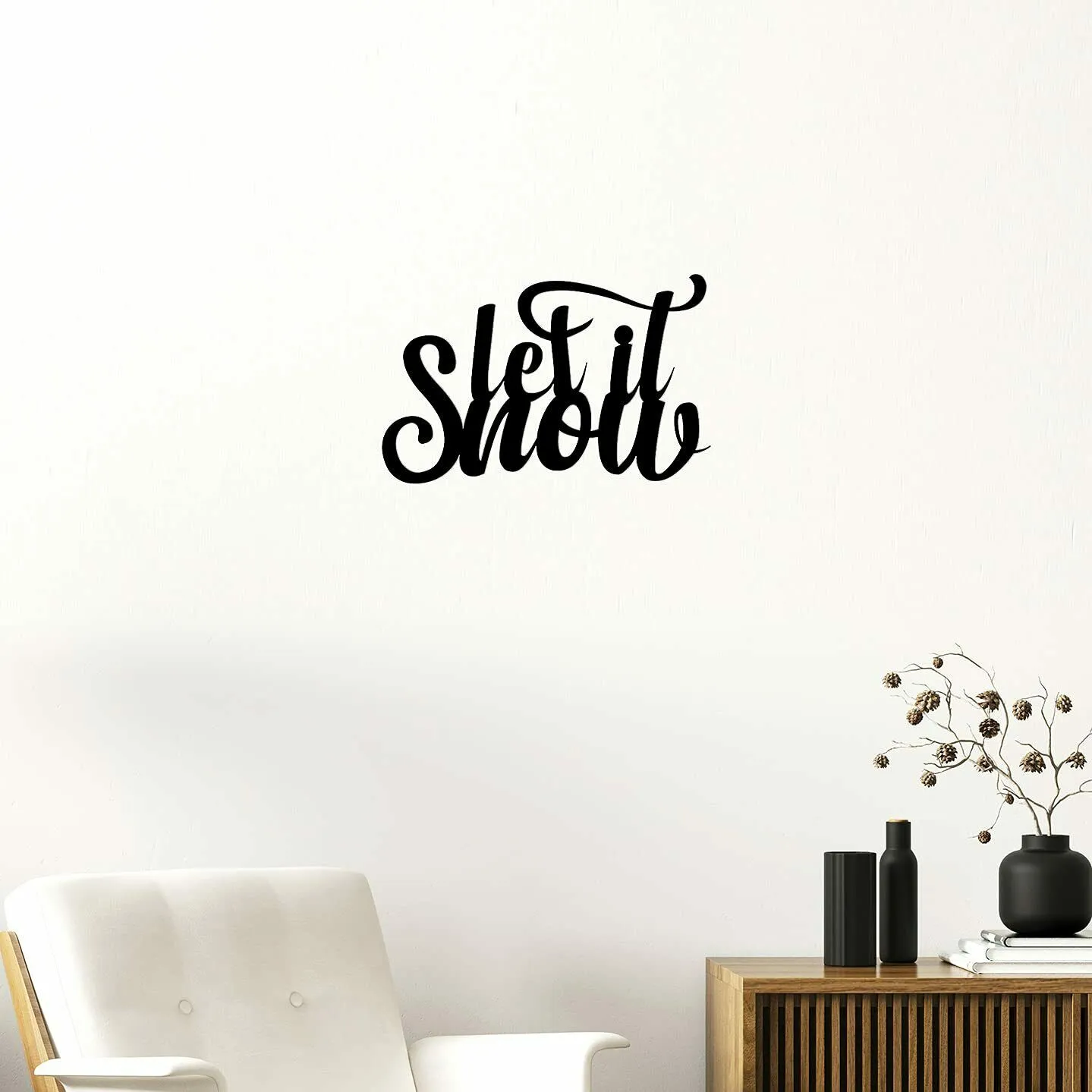 Let it Snow Christmas Themed Laser Cut Decorative Home Accent Wall Sign