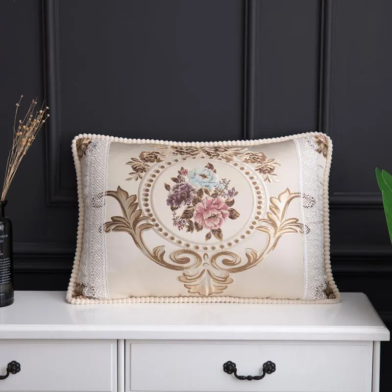 Coussin/oreiller décoratif housse de grande taille 50x70 style de luxe  européen décoratif coussin floral pour canapé canapé taie d'oreiller