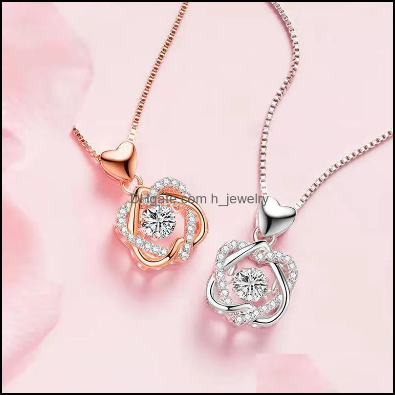 love heart moving pendant necklace heart has a pendant high sense love clavicle chains necklaces temperament couple necklaces hjewelry