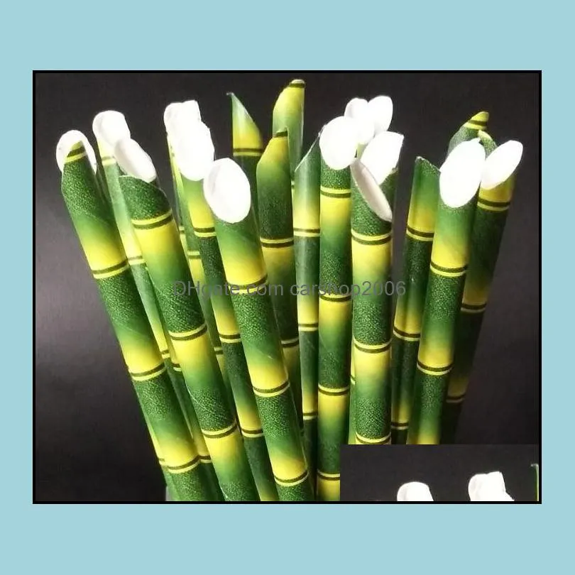 biodegradable bamboo straws bamboo paper straws eco-friendly 25pcs a lot party use bamboo straws on promotion sn1626