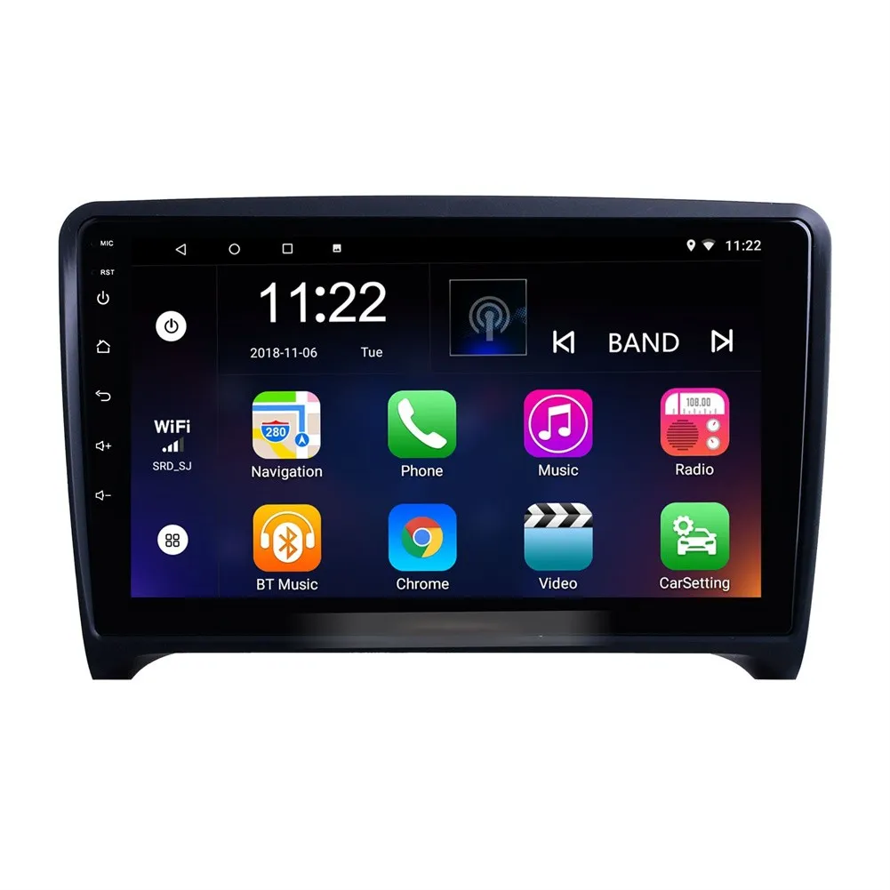 DVD de carro Player para 2006 2007 2008-2013 Audi TT Radio Radio 9 polegadas Android 10.0 HD Sistema de navegação GPS com suporte bluetooth Câmera traseira CarPlay