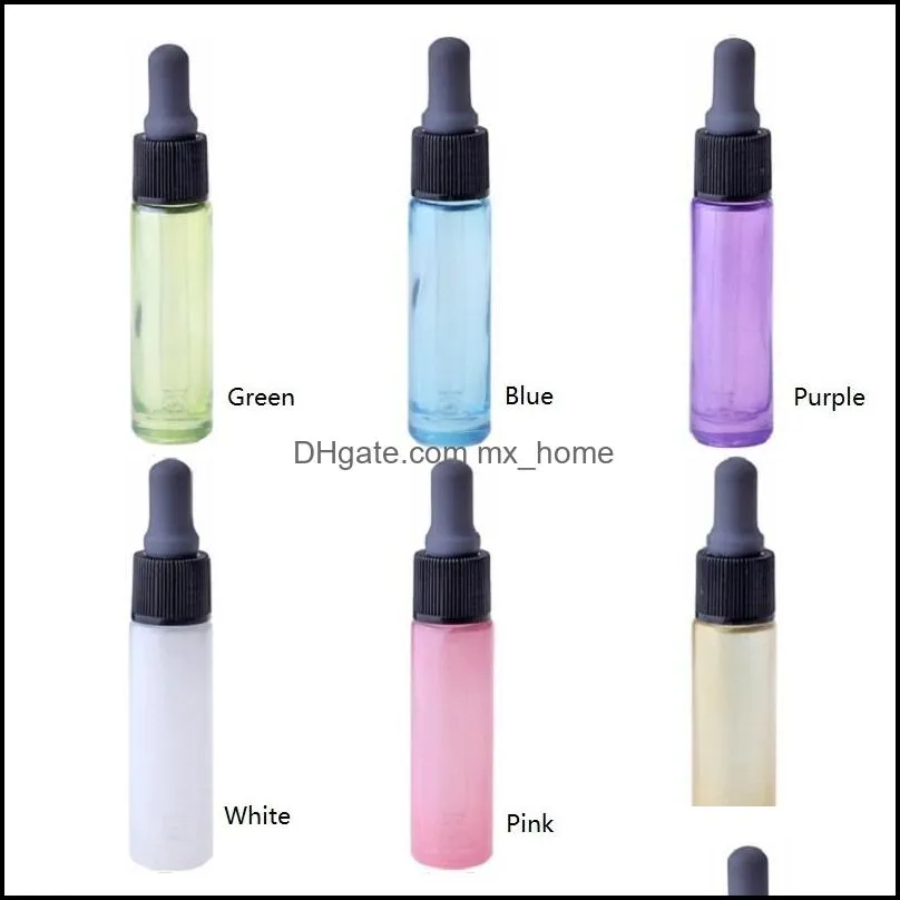 10ml  Oil Diffuser Colorful Pearlescent Glass  Oil Perfume Bottle Liquid Reagent Pipette Dropper Bottles