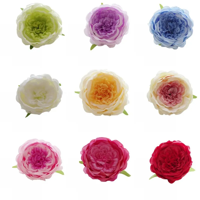 Artificial Flowers 12cm Diameter Simulation Austin Rose Head Real Touch Wedding Flower Wall Decoration