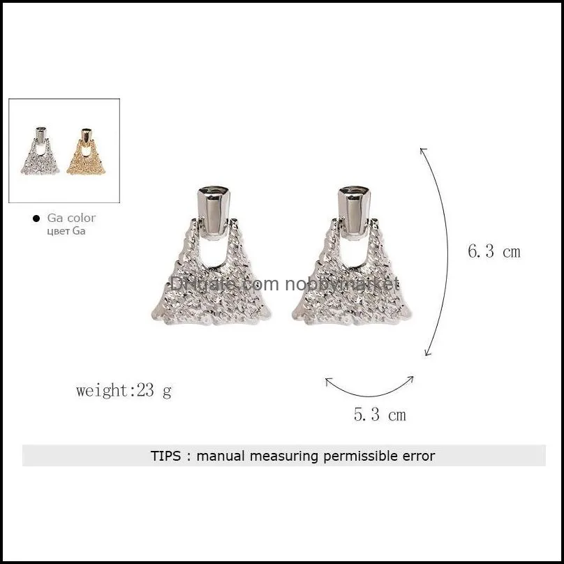 Big Geometric Hollow Gold Color Metal Drop Earrings For Women Exaggerated Vintage Wedding Dangle Statement Charm Jewelry Brincos &