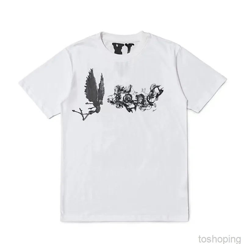 2022 T-shirt de camiseta masculina Marinha de maré Ink Smoke Devil Angel Letter V Logo Masculino e Mulher Sleevada Curta 11