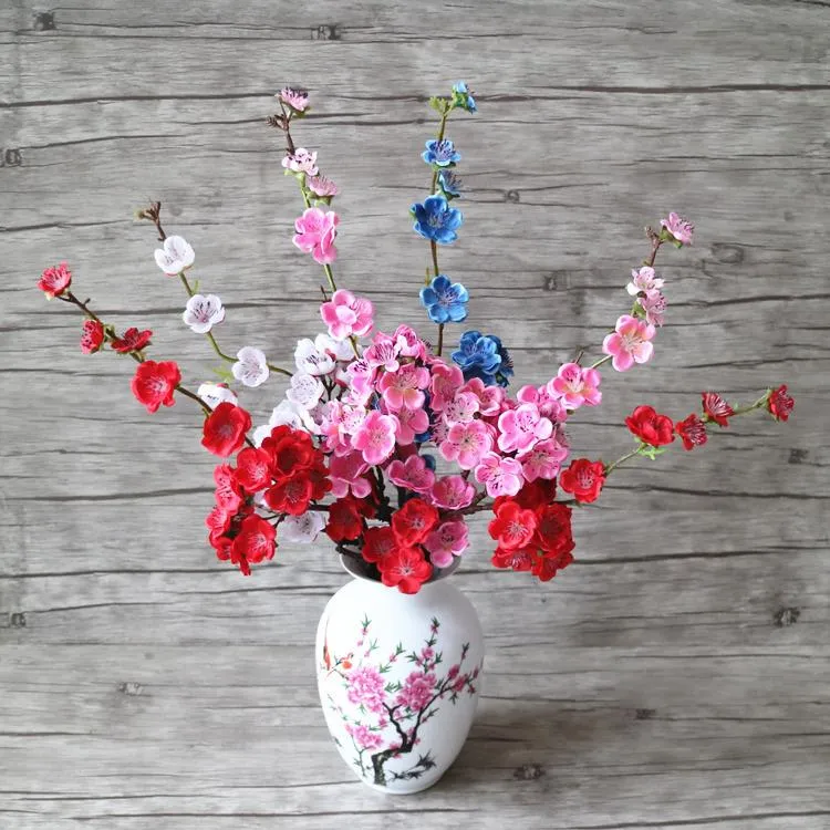 Decorative Flowers & Wreaths 3pcs Artificial Cherry Blossom Branch Plastic Plants Slik Sakura Home Wedding Decoration Bridal BouquetDecorati