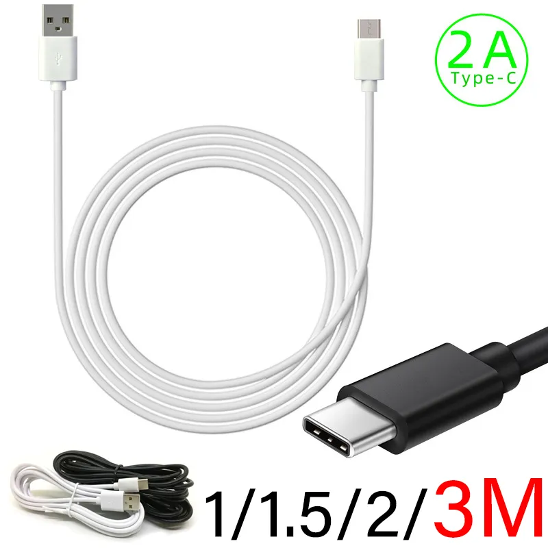Cable de datos de carga rápida tipo C de 3M, cables de datos de teléfono USB de PVC