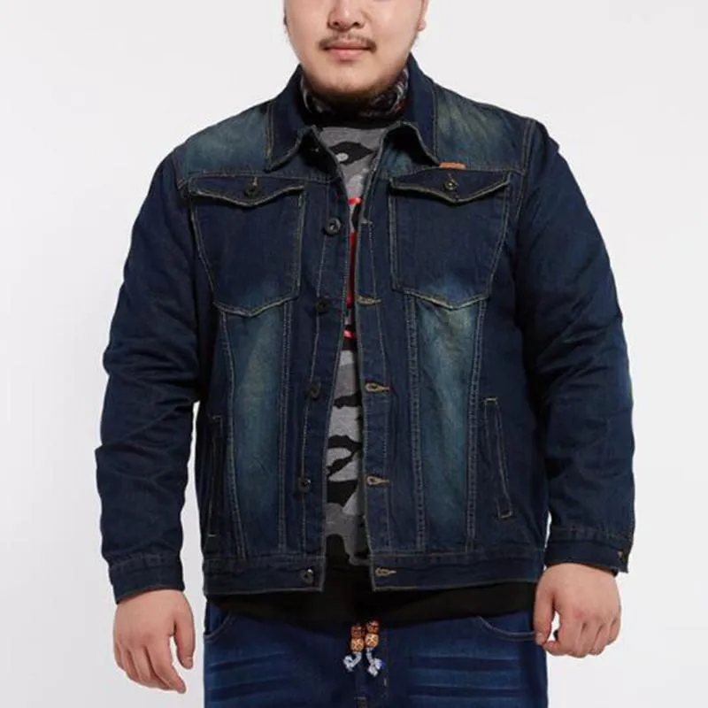 Men's Jackets 2022 Fashion Brand Oversized Male Denim Jacket Men Black Jean Plus Size 5XL 6XL 7XL 8XL