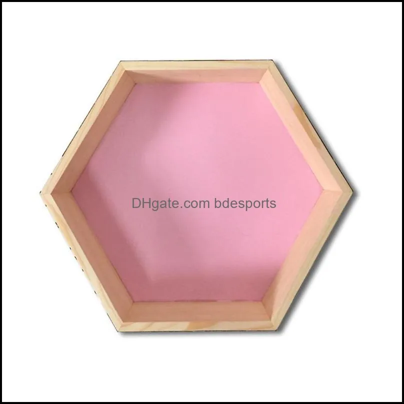 Nordic Shelf Wooden Wall Hanging Rack Honeycomb Hexagon Shelves for Baby Child Bedroom Dekoration 1467 V2