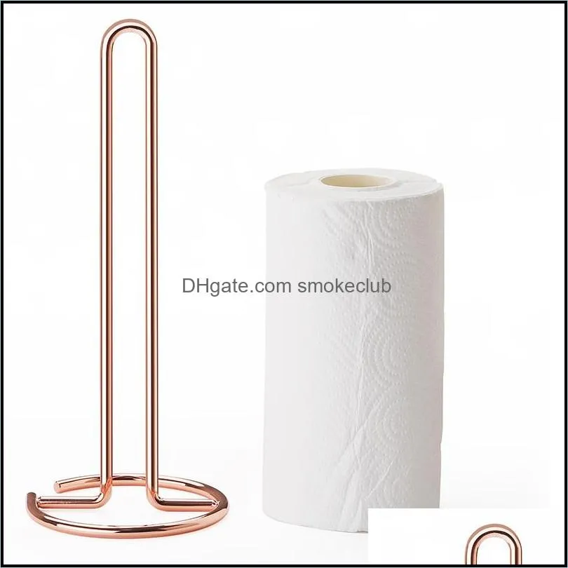 Kitchen Storage Shelf Paper Towel Holder Dispenser Bathroom Tissue Stand Countertop Vertical Napkins Rack PAB14235
