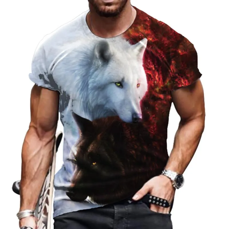 T-shirt da uomo T-shirt stampata 3D estiva T-shirt animale di grandi dimensioni Moda uomo Abbigliamento casual O-Collo Vintage Hip-Hop a maniche corte XXS-6XLMen