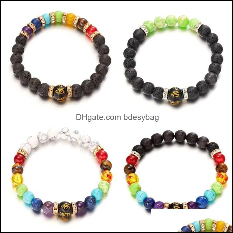 charm bracelets chakra bracelet with meaning cardfor men women natural crystal healing anxiety jewellery mandala yoga meditation