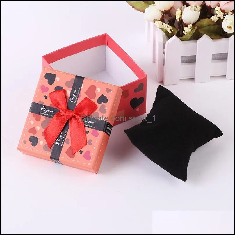 square watch boxes wedding date jewelry gift cases delicate solid color packaging box wholesale
