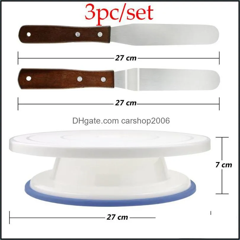 baking & pastry tools plastic christmascake turntable rotating cake dough knife decorating 10 inch cream cakes stand rotary table