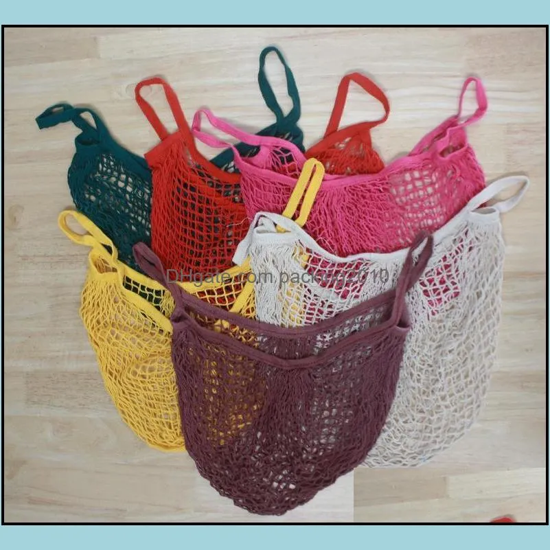shopping bags handbags shopper tote mesh net woven cotton bags string reusable fruit storage bags handbag reusable home storage bag