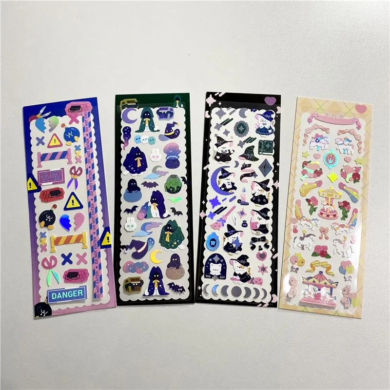 Gift Wrap Bronzing Diy Scrapbooking Decorative Collage Phone Diary Happy Plan Material Sticker Korean Stationery Söt ins laser klistermärken