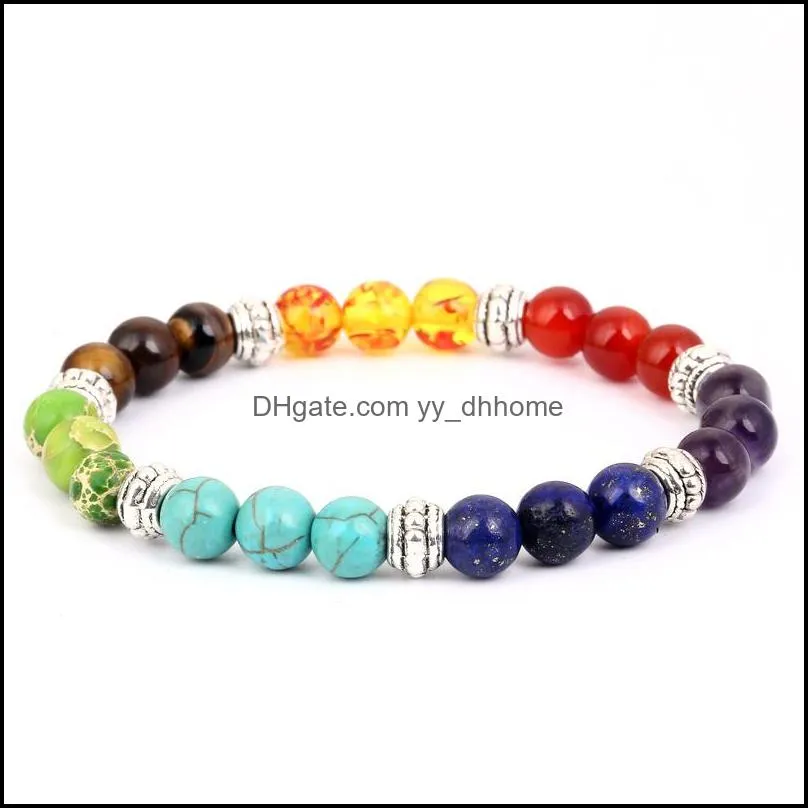 4 styles natural stone bracelet chakra ctystal healing balancing yoga jewelry fashion charm bangle christmas gift b126s z