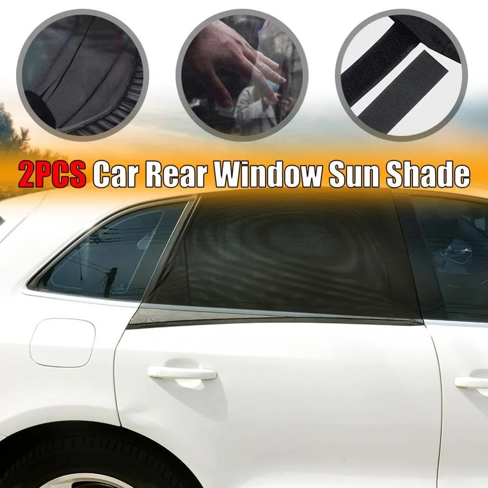 2Pcs Auto Auto Sonnenschutz UV Schutz Hinten Fenster Sonnenschutz Sommer Schutz Fenster Mesh Film Vorhang Für Auto Styling zubehör