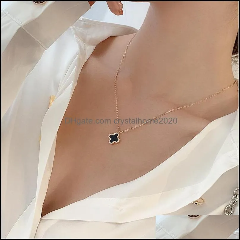 fashion fadeless necklace titanium steel 18k rose gold women`s necklaces hot-style light luxury wholesale