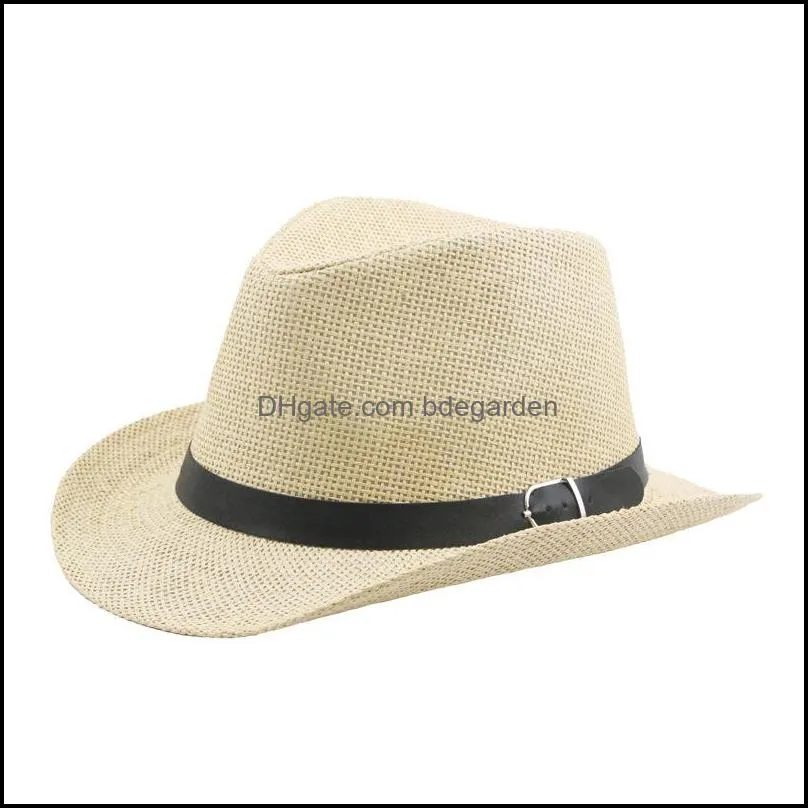 BUTTERMERE Beach Straw Sun Hat Brown Women Mens Wide Brim Elegant Panama Hat Fedora Female Casual Fashionable Summer Hats