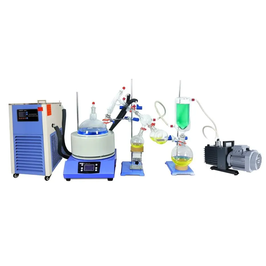 ZZKD Lab Supplies Laboratory 5L Short Path Distillation Kit مع مبرد التبريد 5L/-10 درجة مئوية ومضخة فراغ لاستخراج تبخر CBD 110 فولت/220 فولت