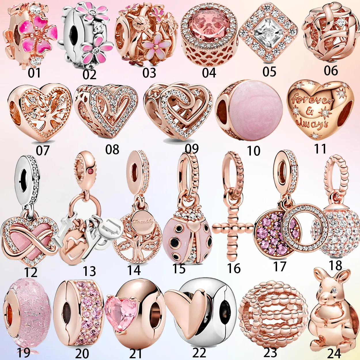 925 Sterling Silver Ciondola Charm Rosa Murano Bacio Appassionato Bead Fit Pandora Charms Bracciale Accessori gioielli fai da te