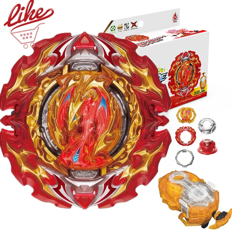 Laike DB B-191 02 Prominence Phoenix Spinning Top B191 02 Bey with Gold Custom Launcher Box Set Toys for Children 220526