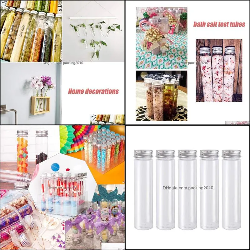 110ml Clear Plastic Test Tubes with Screw Caps, Cookie Nuts Bottle Containers for Party Favors Science Experiment Home D￩cor