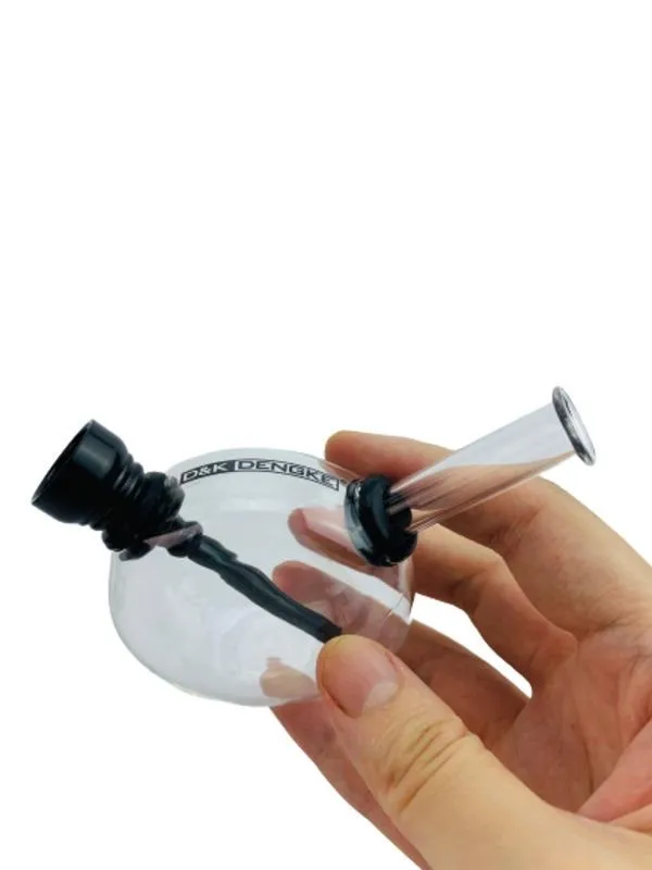 mini bong liten glas bong vatten rör vattenpipa för rökning exklusiv fickstorlek metall downstem 70mm