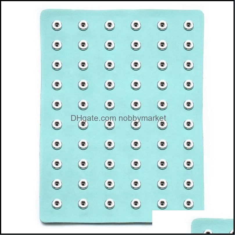 PU Leather 18MM 12MM Snap Button Display For 60pcs snaps Storage Jewelry Soft Displays Holder