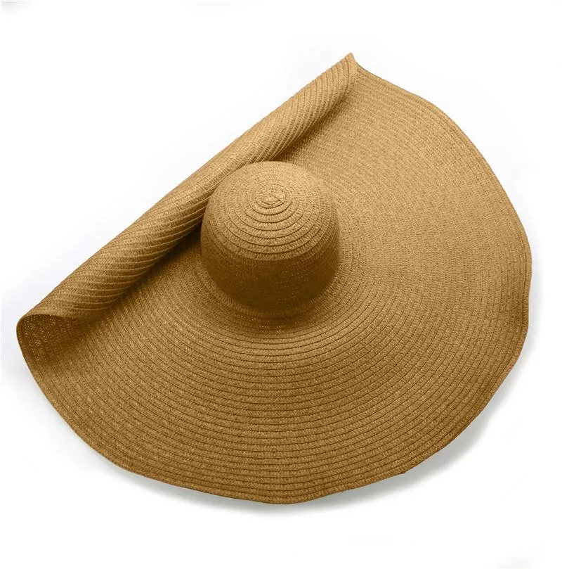 Cappelli a tesa larga da donna Floppy Oversize Plus Large Cappello di paglia da 25 cm Ins Trend Protezione solare estiva casual da donna Protezione solare Panama CapsWide