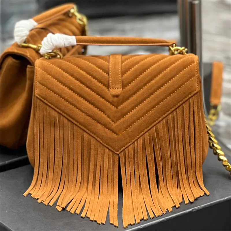 Luxury Designer Quilted Leather Crossbody Bag With Fringe Flap