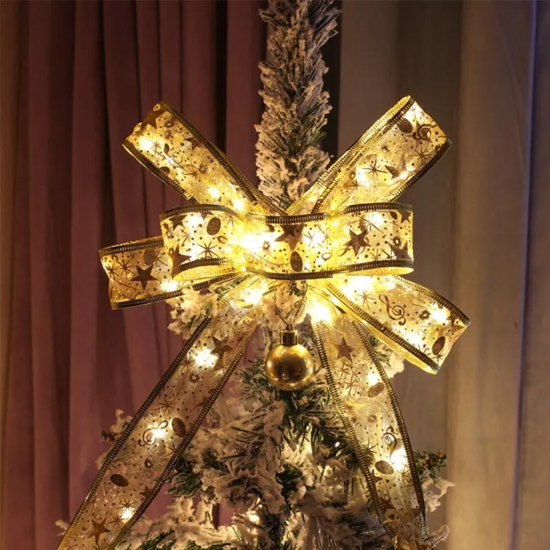 Strings 40/50 LED Christmas Ribbon String Lights 4m/5m Bows Light Tree Decoration Year Home DecorLED StringsLED
