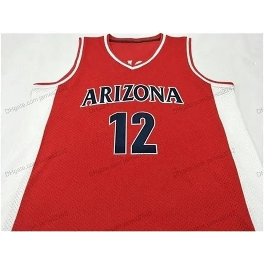 Nikivip Custom Rowe #12 Basketball jersey heren Red Red elke maat 2xs-5xl naam en truien van topkwaliteit van topkwaliteit