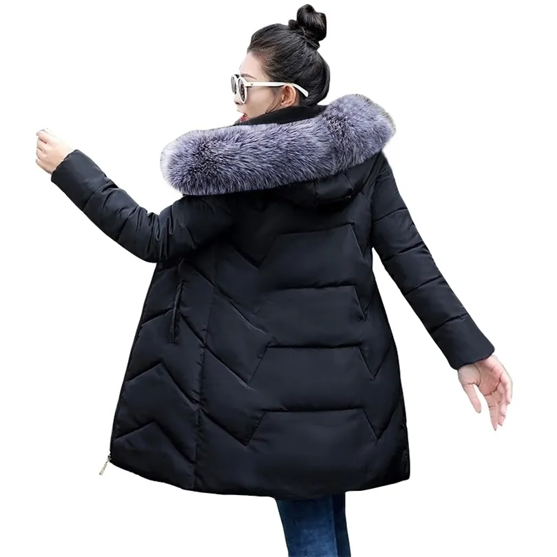 6xl 7xl Plus Size Women Parkas Big Fur Winter Kaptute Long Down Jacket Kobietowa płaszcz grube ciepła kurtka zimowa dla kobiet 201127