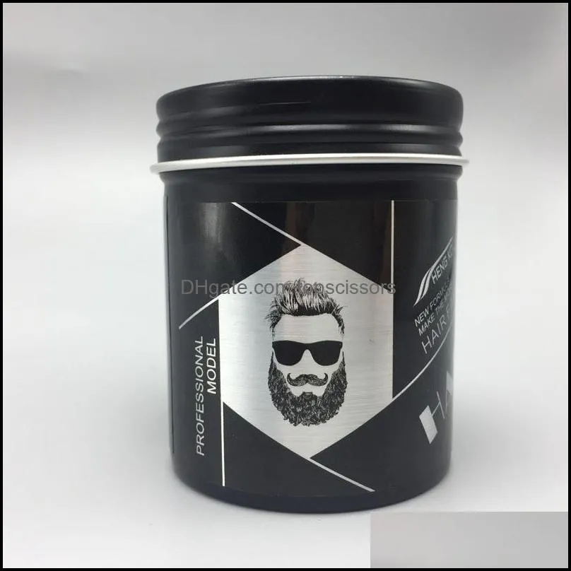 100g Black Hair Clay Wax Stereotypes Fluffy Men and Women Waxes Strong Style Restoring Pomade Hairs Gel Tools 10pcs