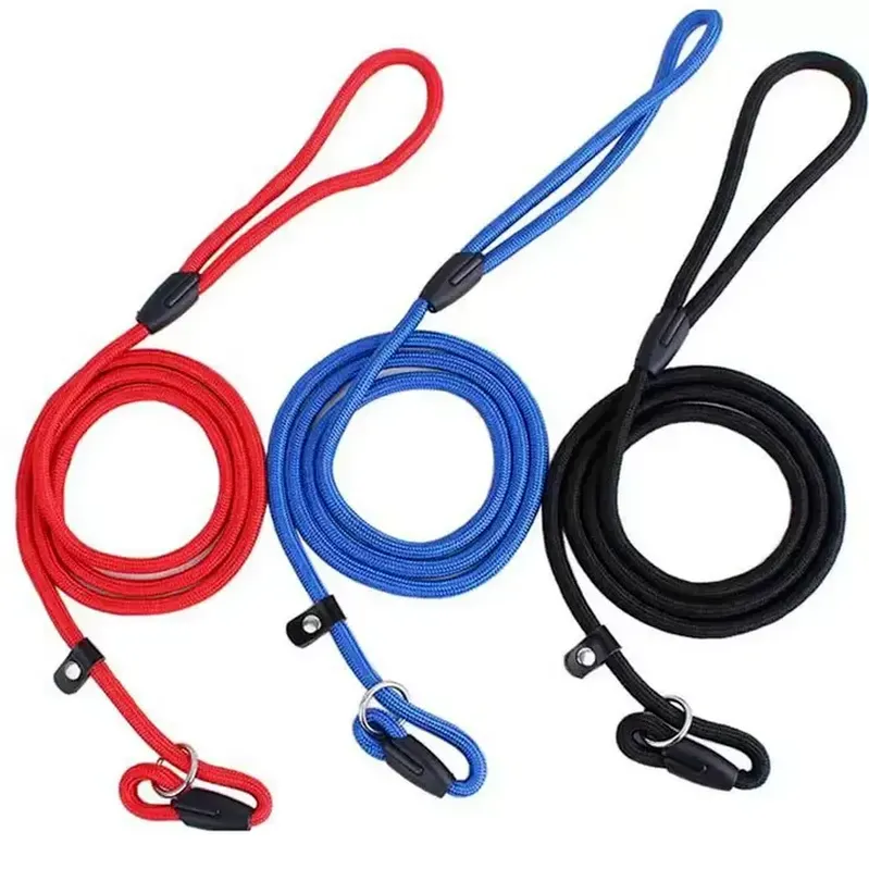Pet Dog Nylon Rope Training Leash Slip Lead Strap Adjustable Traction Collar Pet Animals Rope Supplies Accessories 0.6*130cm F0414