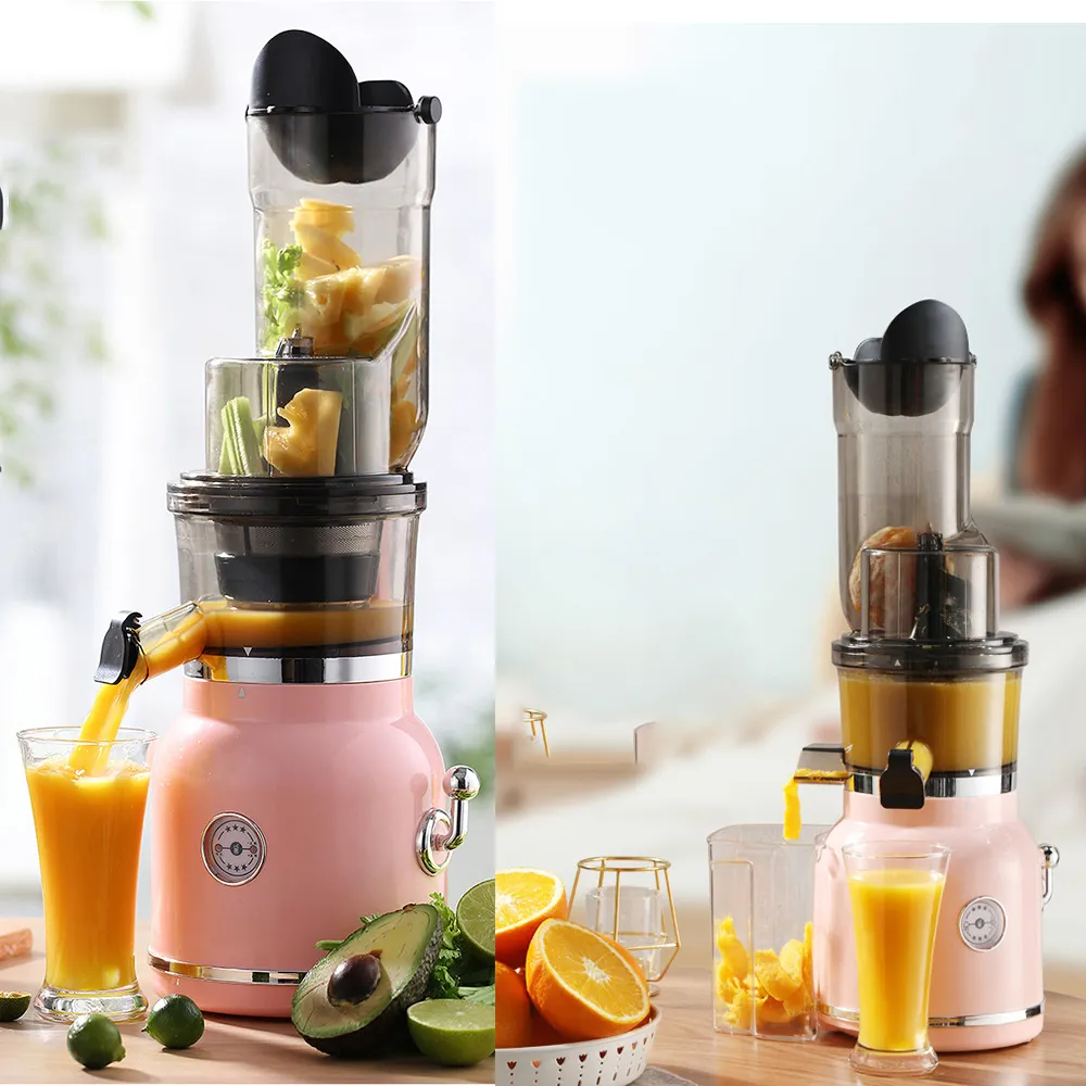 Juicers Slow Masticating Juicer 100 mm Brede Mond BPA-vrije Juicer Koude Pers Sap Stille Motor Elektrische Fruit Groente Machine