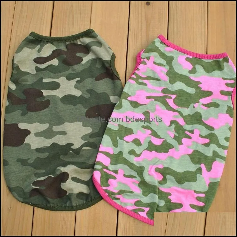 Lovely Pet Dog Cat Apparel Camouflage Vest T-shirt Puppy Summer Clothes for dogsXS-L