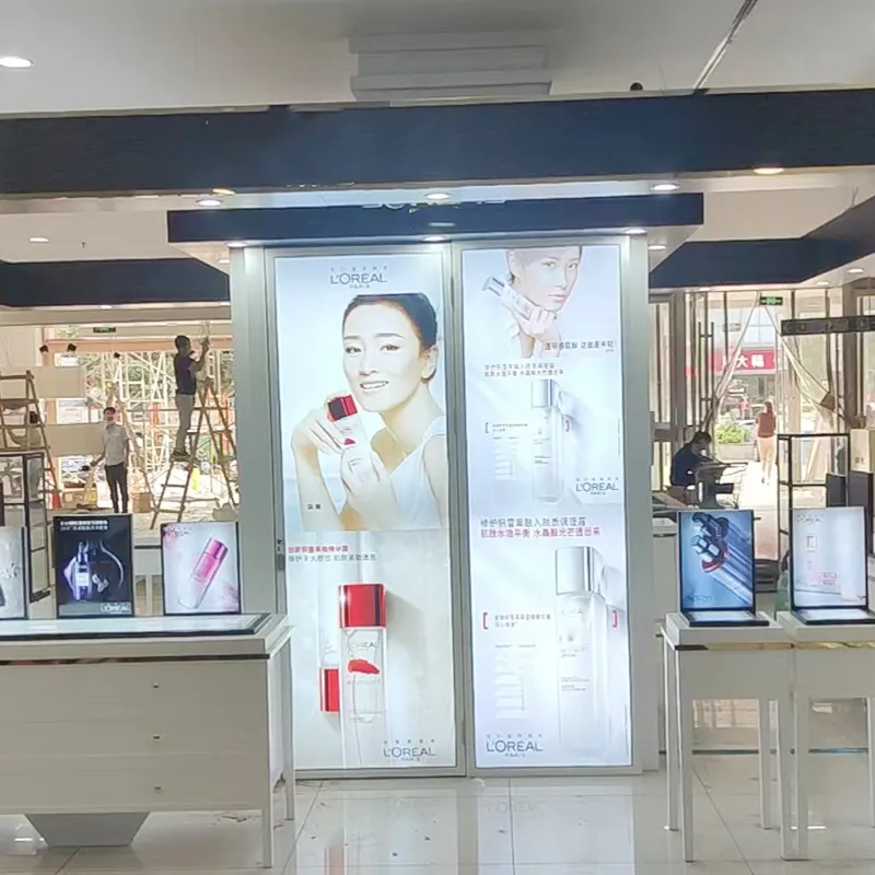 Gabinete de exhibición cosmética muebles comerciales de panadería pan baller pan de maquillaje de maquillaje escaparate decoración de la tienda