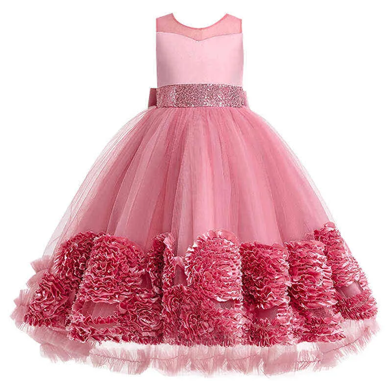 Flower Girls teens Christmas Girls Dresses Birthday party Formal Evening Gown Princess Dress Children Clothing For Girl Clothes Y220510