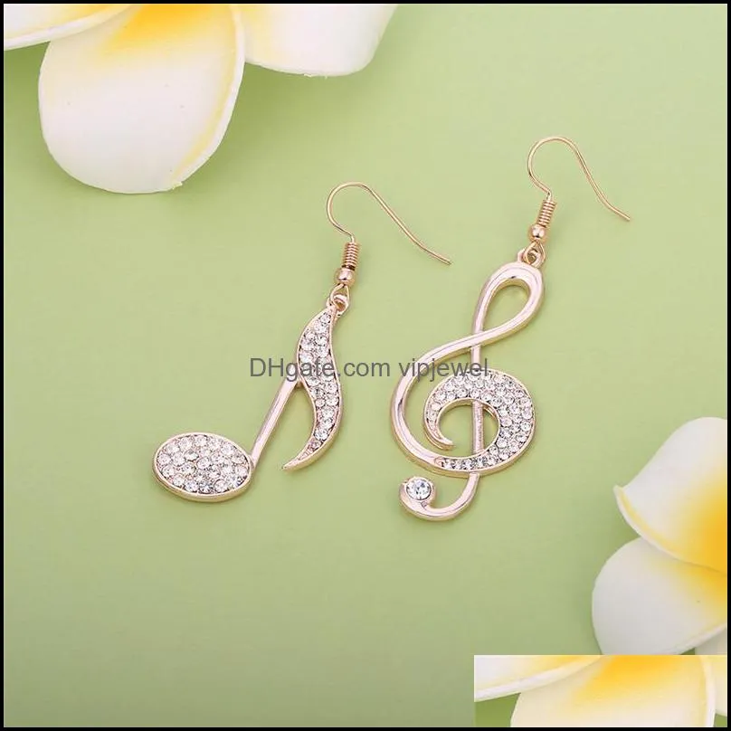 trendy treble eighth music clef note fish hook dangle earrings elegence women statement earrings as ladies valentine`s day gift-z