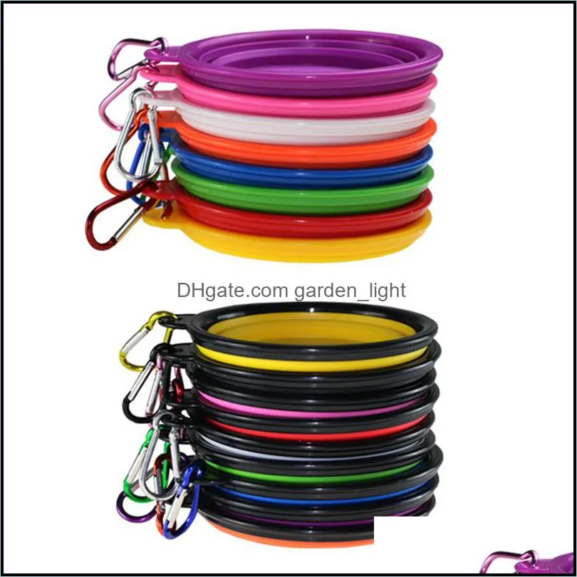 foldable dog bowls travel silicone bowl portable collapsible pet cat food water feeding outdoor pets accessories wll537