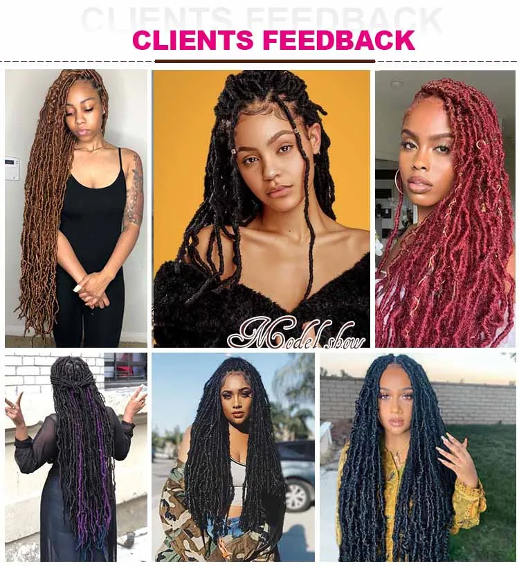 44 Inch New Faux Locs Crochet Hair New Soft Locs Crochet Braids Hair Pre  Looped Synthetic Goddess Crochet Locs Braiding Hair 44 Inch (Pack of 6) 1B